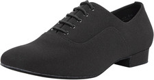 Breathable Oxford Men'S Latin Dance Shoes 1 Inch Leather Sole Ballroom