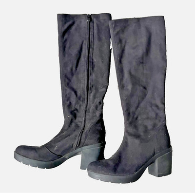 Bussola Bucharest Blossom Microtec Black Knee High Boots Size 38 / 7.5