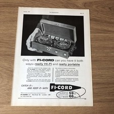 GRAM189 MAGAZINE ADVERT 11X8 FI-CORD PORTABLE HI-FI