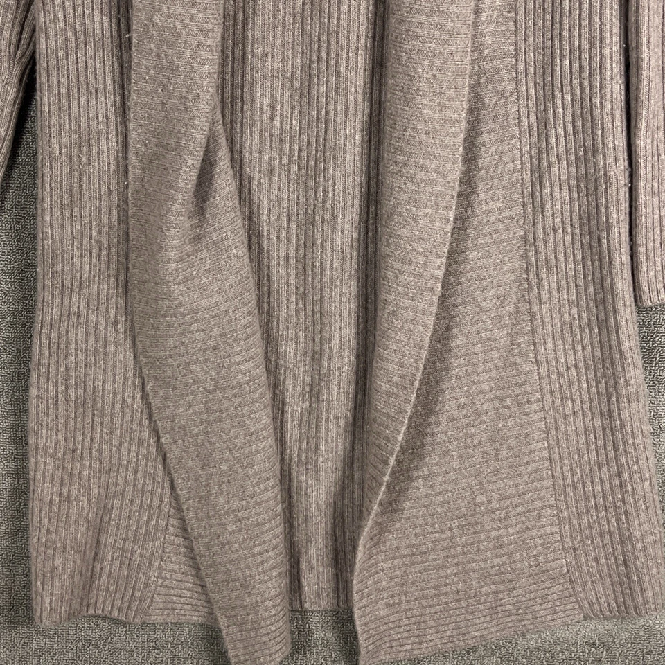 Suéter halógeno para mujer pequeño mediano topo 100 % cachemir acanalado largo cárdigan Foto 3 de 4