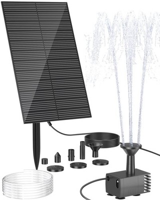 Biling Solar Water Fountain Pump, Bird Bath, Outdoor with 1.5W, Black
