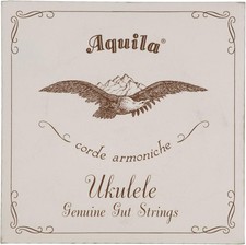 Aquila Genuine Gut AQ-1 Soprano Ukulele Strings - High G - 1 Set of 4 Natural