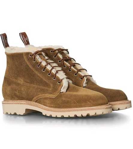 R.M. Williams Urban Rickaby Shearling Cinnamon Suede Boots Mens UK 8 US 9 New - Picture 11 of 23