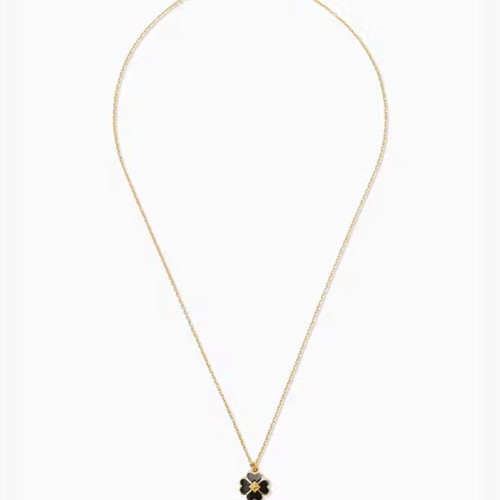 NWT Kate Spade Spades & Studs Black & Gold Clover Necklace - Picture 3 of 7