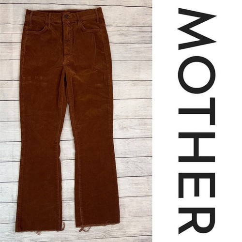 MOTHER Damen The Hustler Ankle Fray Cord Jeans klassisch braun Größe 26