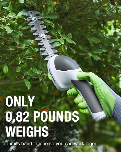 WORKPRO 2 in 1 7.2V Handheld Cordless Grass Shear & Shrubbery Trimmer White New - Picture 4 of 7