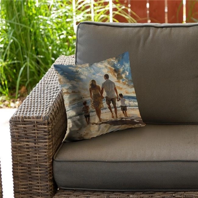 Begin Home Decor C1PO1616WIDSAZ 16 x 16 in. Family Walk Pillow - Home Decor C...