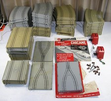 Huge Lot of Gilbert American Flyer Auto-Rama Slot Car Track, Chicane, Controller