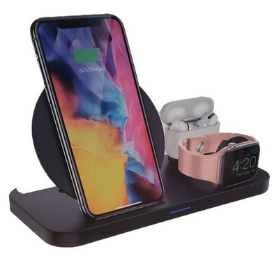 Kabelloses Schnell Ladegerät 3 in1 Ladestation für iPhone, Watch, Samsung Google