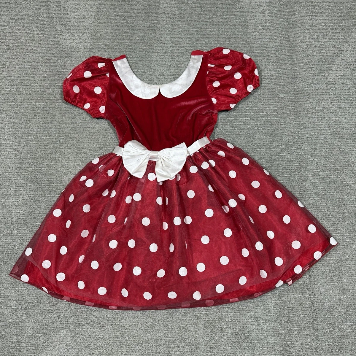 Vintage Disney Store Minnie Mouse Costume Womens Large Red Dress 90s Halloween