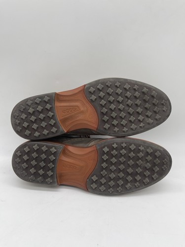 Ecco Tour Hybrid Gray Suede Wingtip Men's EU 47 Henna Brown Spikeless Golf Shoes - Picture 10 of 11