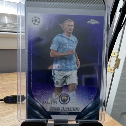 Topps 2023-24 Chrome UEFA Club Erling Haaland Violet Speckle /299 #39 Man City
