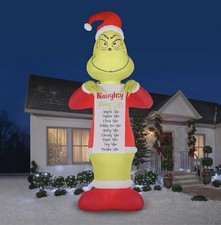19 FT COLOSSAL GRINCH W/ NAUGHTY LIST AIRBLOWN CHRISTMAS INFLATABLE "Ships Free"