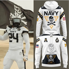 Mens Navy Midshipmen 2024 Rivalry Shield Hoodie 3D Gift For Valentine