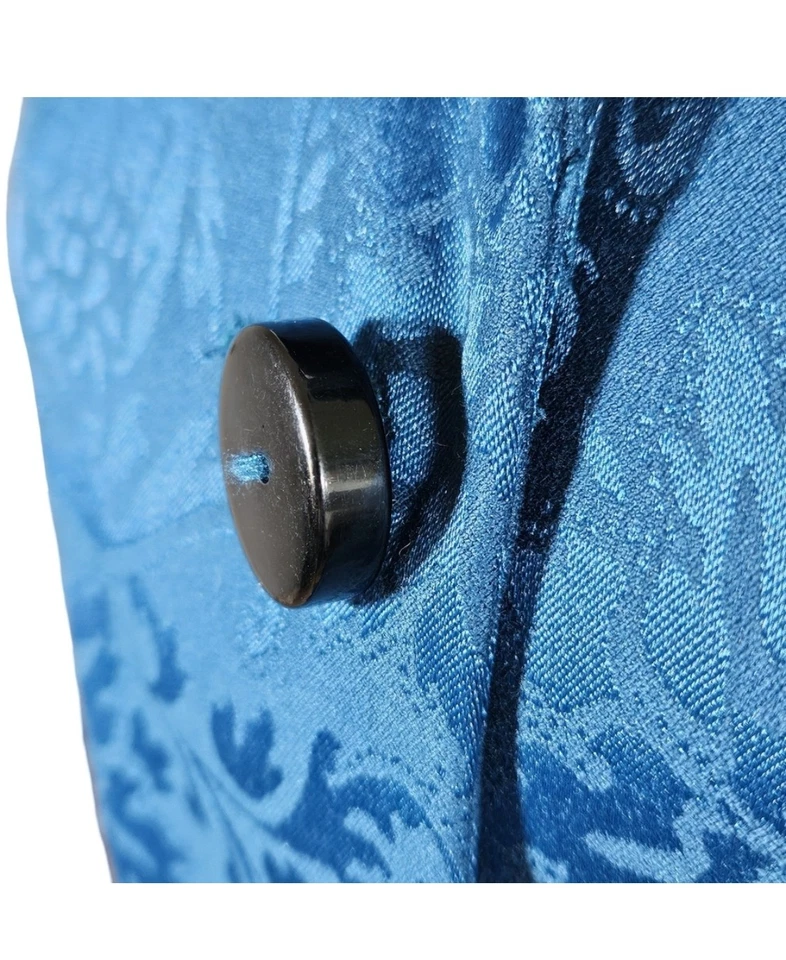 Georgiou Studio Teal Jacquard Trench Coat, Size 4 - Image 3 of 4