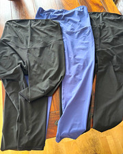 Damen Leggings Set 3x Gr. L  unifarben Schwar...