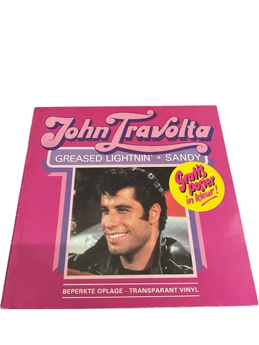 John Travolta Greased Lightnin Sandy Transparent Vinyl Record LP