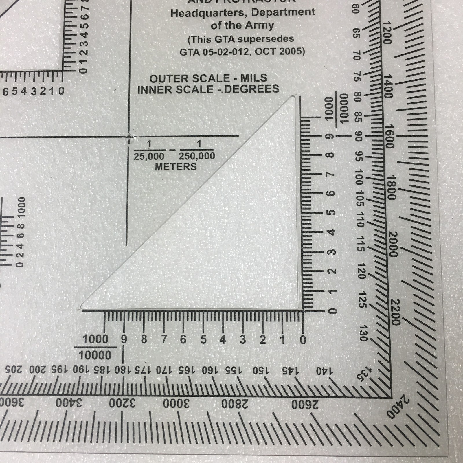 True Scale Protractor Coordinate Scale & Protractor GTA 05-02-012 Mapping Training Aid