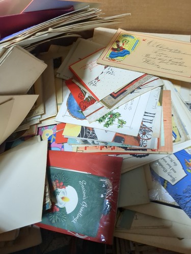 Huge 1920s 1930s Christmas Card Collection Used Unused Fronts Whole Cards 100s - Picture 6 of 17
