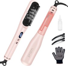 Professional Steam Hair Straightener Brush Ionic Ceramic Heating Styling Tool
