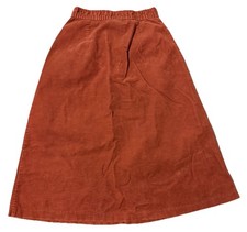 Vintage 70s JC Penney Fashions Rust Orange Long Corduroy Maxi Skirt Women  s 12
