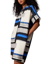 160 Natori Women's Printed Multicolor Short-Sleeve Dress L