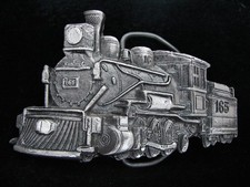 OE29125 VINTAGE 1970s CUT-OUT  STEAM ENGINE TRAIN  RAILROAD PEWTER BELT BUCKLE