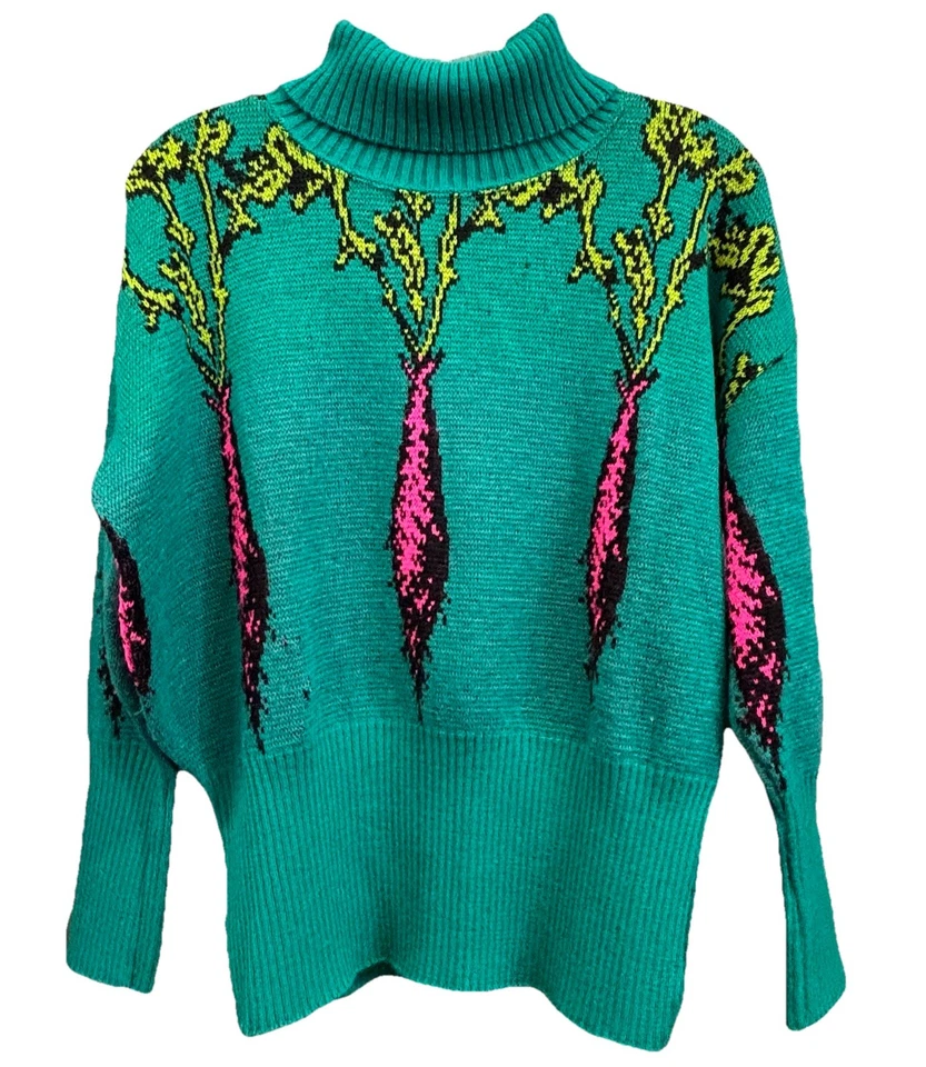 Cuello chal cuello alto rábano etiqueta punk Betsy Johnson nueva onda vintage años 80 Foto 3 de 4