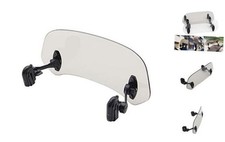 Motorcycle Adjustable Clip-On Windshield Windscreen Extension Spoiler gray