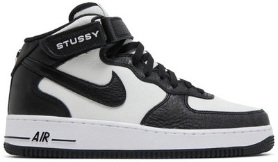 Stussy x Nike Air Force 1 Mid Black White - Men's Size 8