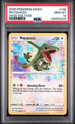 New Listing2020 Pokemon Sword & Shield Vivid Voltage #138 Rayquaza Vivid Voltage PSA 10