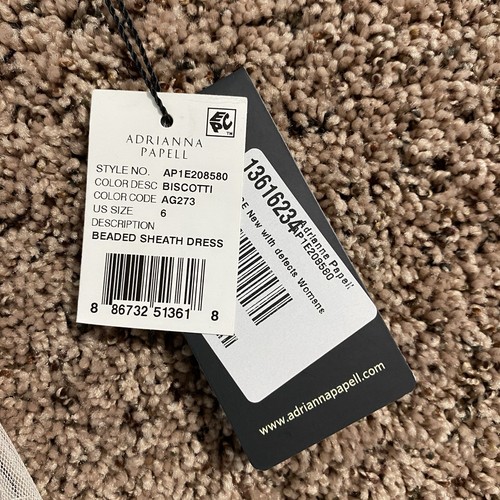 Nuevo con etiquetas Vestido/vestido de cóctel Adrianna Papell para mujer lentejuelas brillantes talla 6 champán nuevo con etiquetas - Imagen 9 de 9