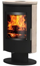 Ember Kaminofen E16 drehbar Kalkstein 6 kW Holzofen Stahlofen Heizkamin