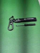 1x Black Leather Key Chain Lanyard For Mazda