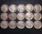 15 Different Buffalo Nickels (1913 to 1931)