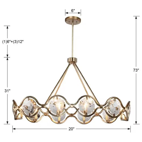 Crystorama Quincy 10-Light 31" Traditional Chandelier in Distressed Twilight - Picture 4 of 4
