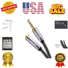 3.5mm Extension Cord 8 Feet/2.4Meters TRRS 4-Pole Headphone Extension Male to...