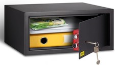 HomeSafe HV24K Safe Box with Key Lock, 20x44x38cm (HxWxD), Money Lock Box