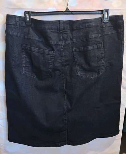 Women Within Women's Plus size 26W Dark Wash Denim Skirt - Picture 3 of 5