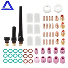 TIG Welding Torch Stubby Gas Lens 10 Pyrex Glass Cup Kit 63Pcs for WP-17/18/26