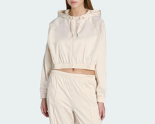 Image of adidas Women's Originals PEARL CROPPED ZIP Limited Edition HOODIE Wonder White