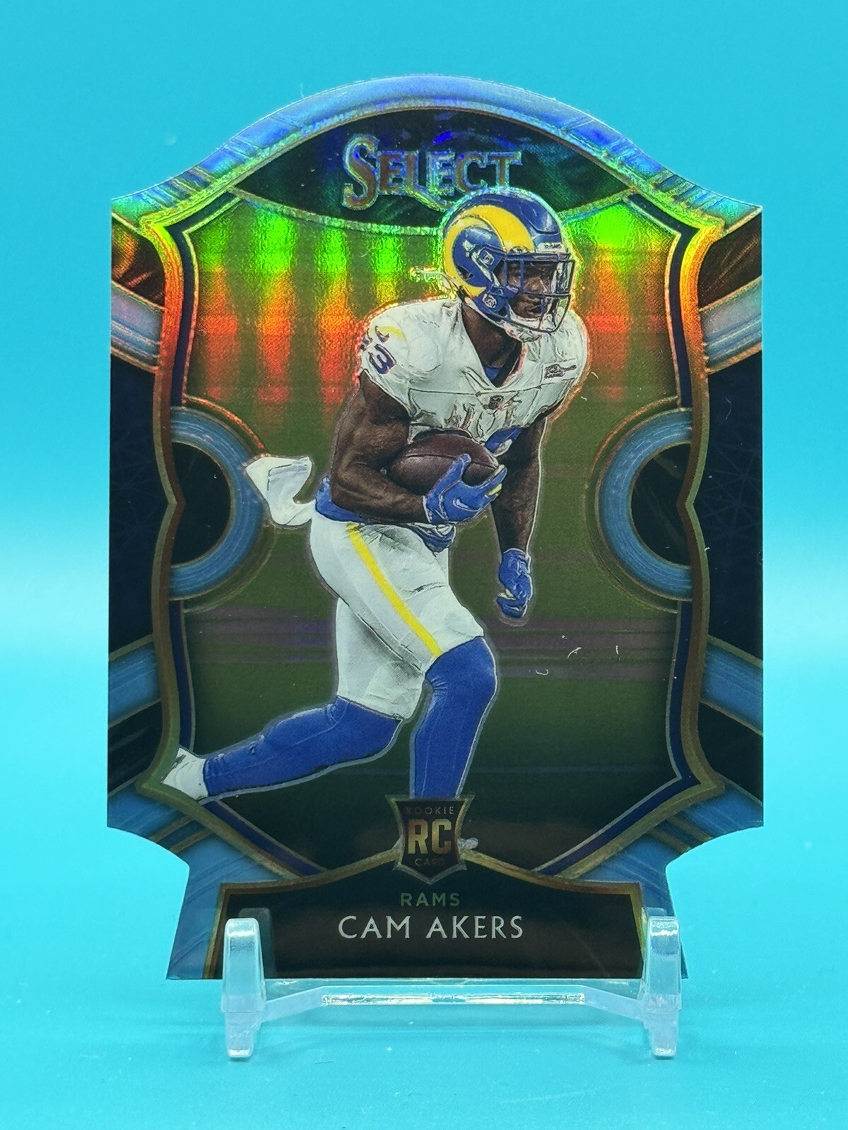 2020 Panini Select #55 Cam Akers Light Blue Prizm Die Cut  Los Angeles Rams RC