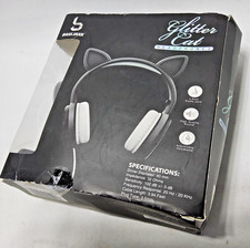 Glitter Cat ears Aux-In Headphones Liquid Glitter  Mic gaming headset new open