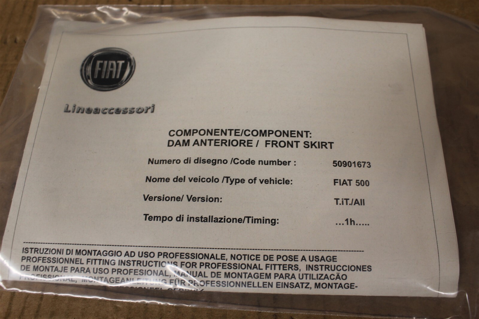 Genuine Fiat 500c & 500 Front Bumper Spoiler 50901673 for sale 