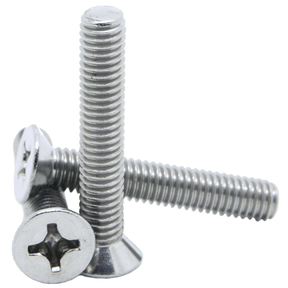 BOLT BASE M2 M2.5 M3 M4 M5 M6 PHILLIPS COUNTERSUNK MACHINE SCREWS BOLTS A2 STAINLESS STEEL