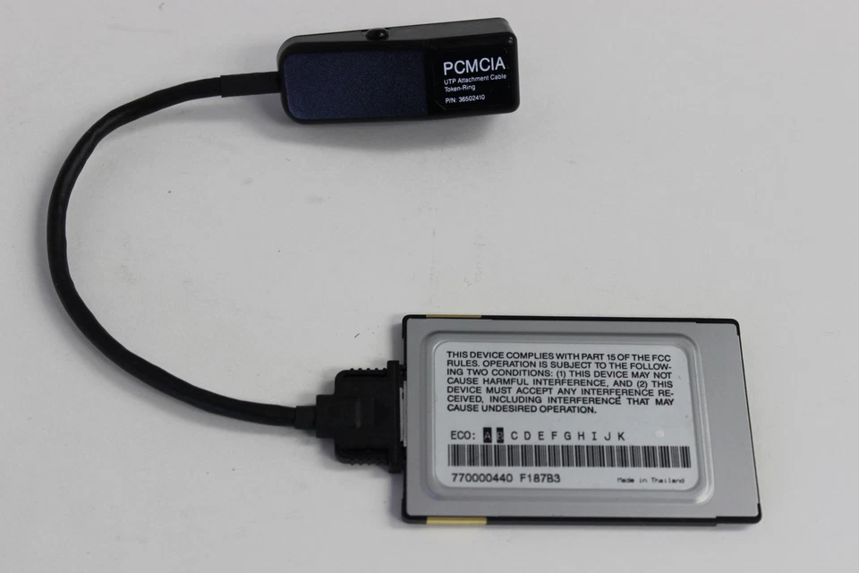 OLICOM 770000440 TOKEN-RING PCMCIA ADAPTER WITH UTP ATTACHMENT CABLE 36502410 - Image 2 of 3