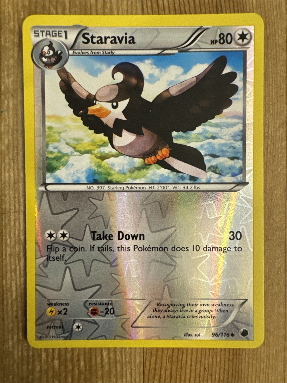 Pokémon TCG Staravia Plasma Freeze 96/116 Reverse Holo Uncommon NM