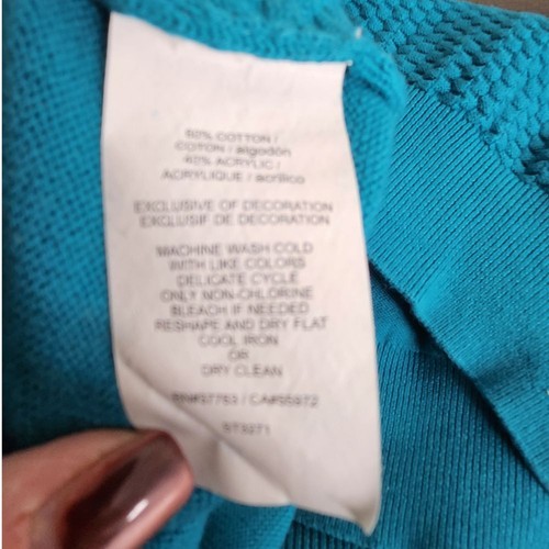 Jack Nicklaus Men's Sweater 1/4 Zip Size XL Turquoise Cotton Gold Bear Golf - Picture 10 of 11