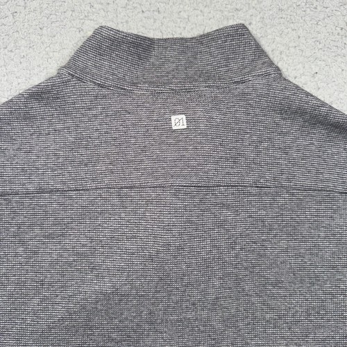 01.Algo Performance Pullover Men Large Gray Waffle Knit Moisture Wicking 1/4 Zip - Picture 13 of 14