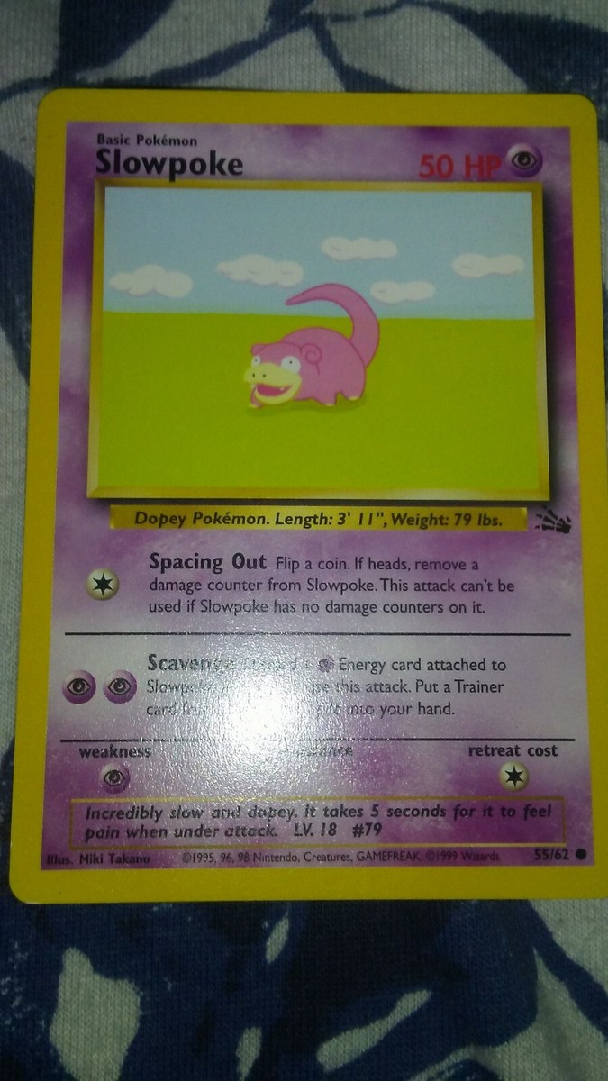 1995 Slowpoke Basic Pokemon Card Mint Condition